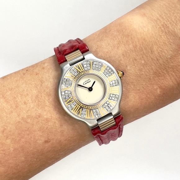 CARTIER MUST 21 Quartz 28mm 0.41TCW Diamond Watch main image 6